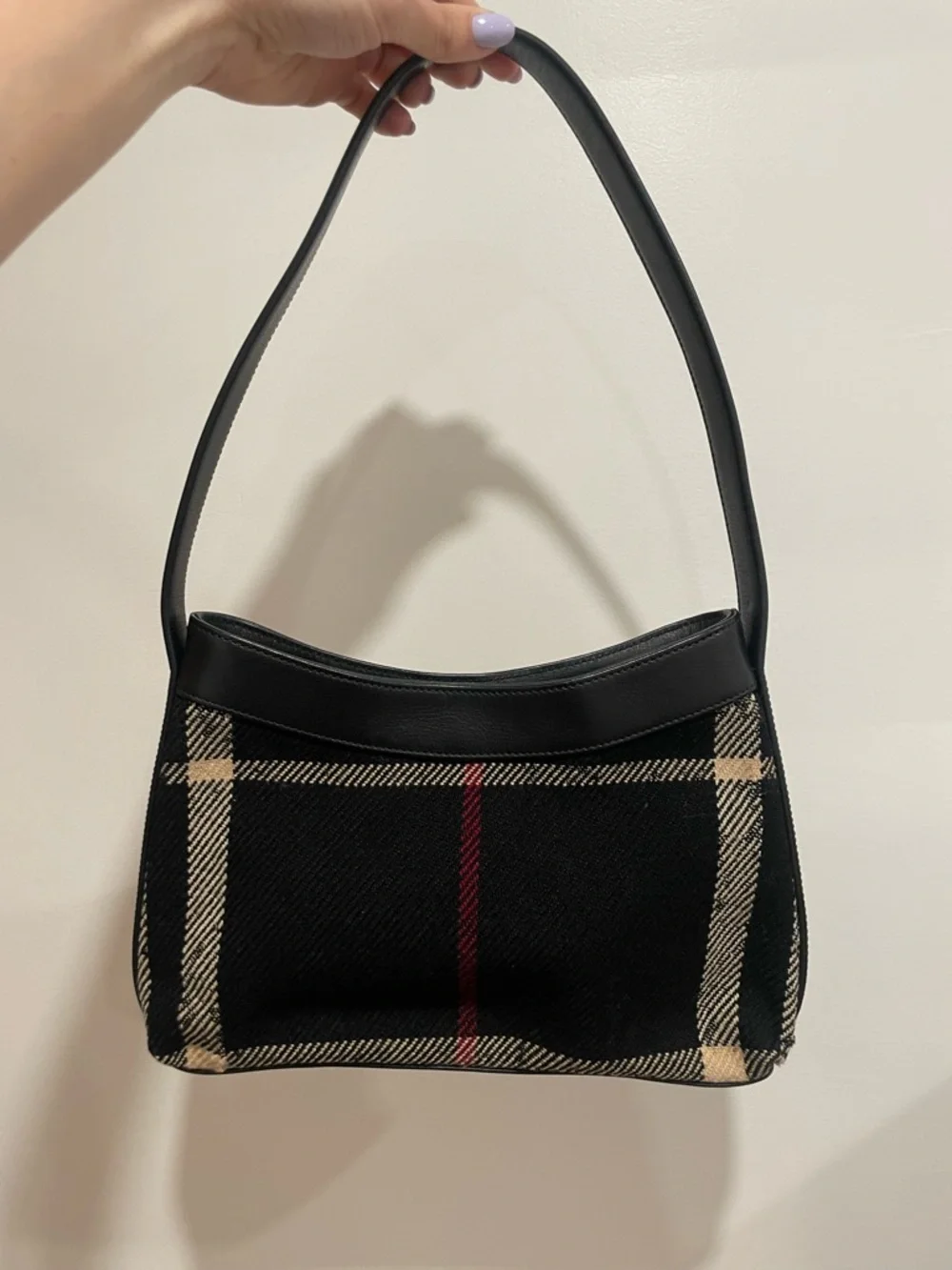 Authentic Vintage Wool Burberry Shoulder Bag - Picture 2 of 7